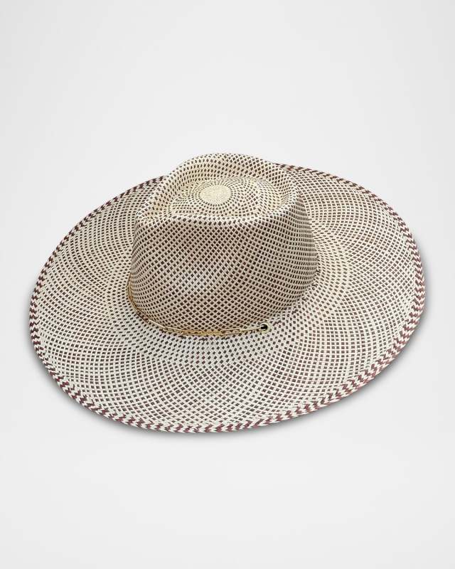Austin Straw Fedora W/ Paper Clip Chain